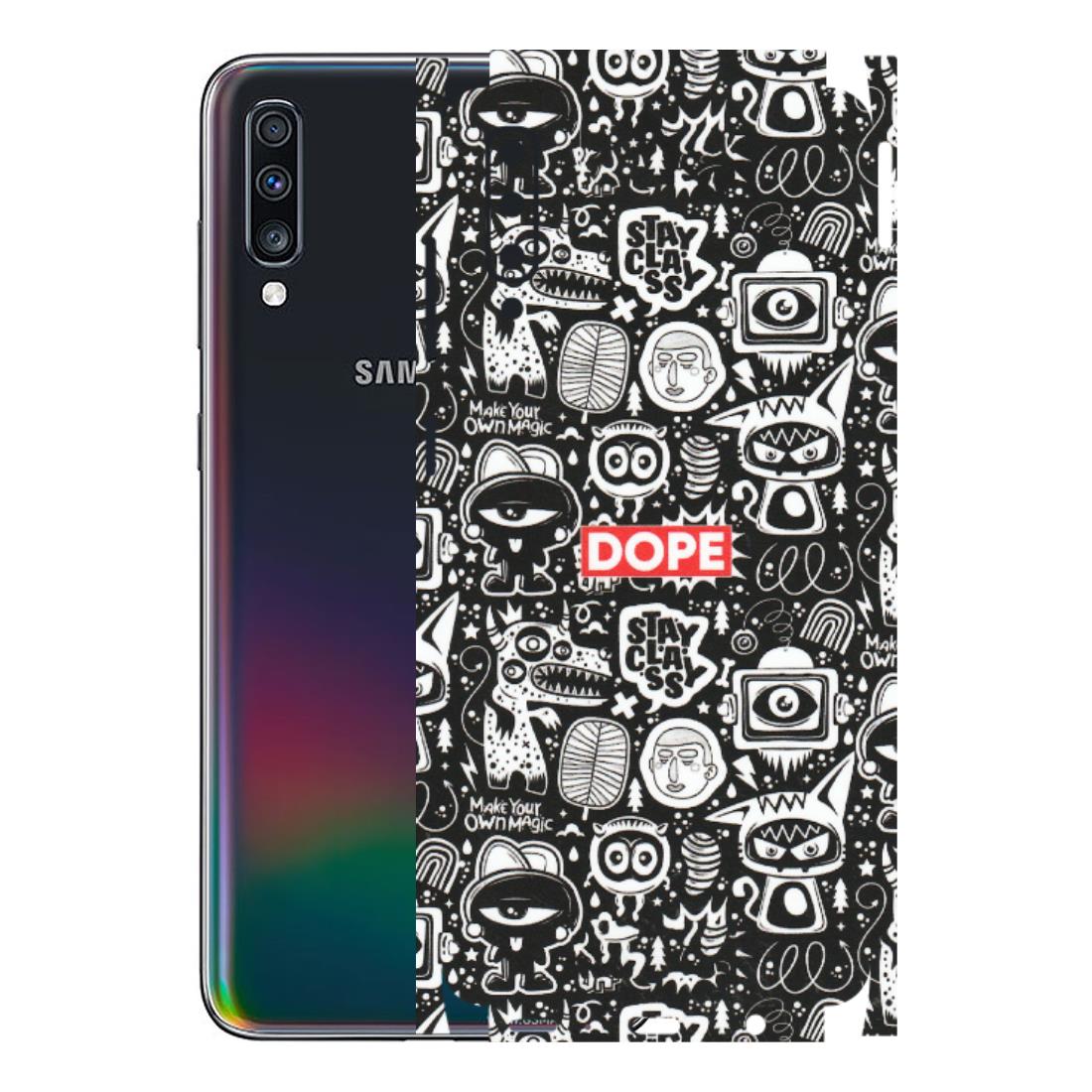 Samsung A/S Series Phone Skins (All Models) - Dope Stay Classy Black Doodles - Matte Finish (M-126) Samsung Galaxy A70
