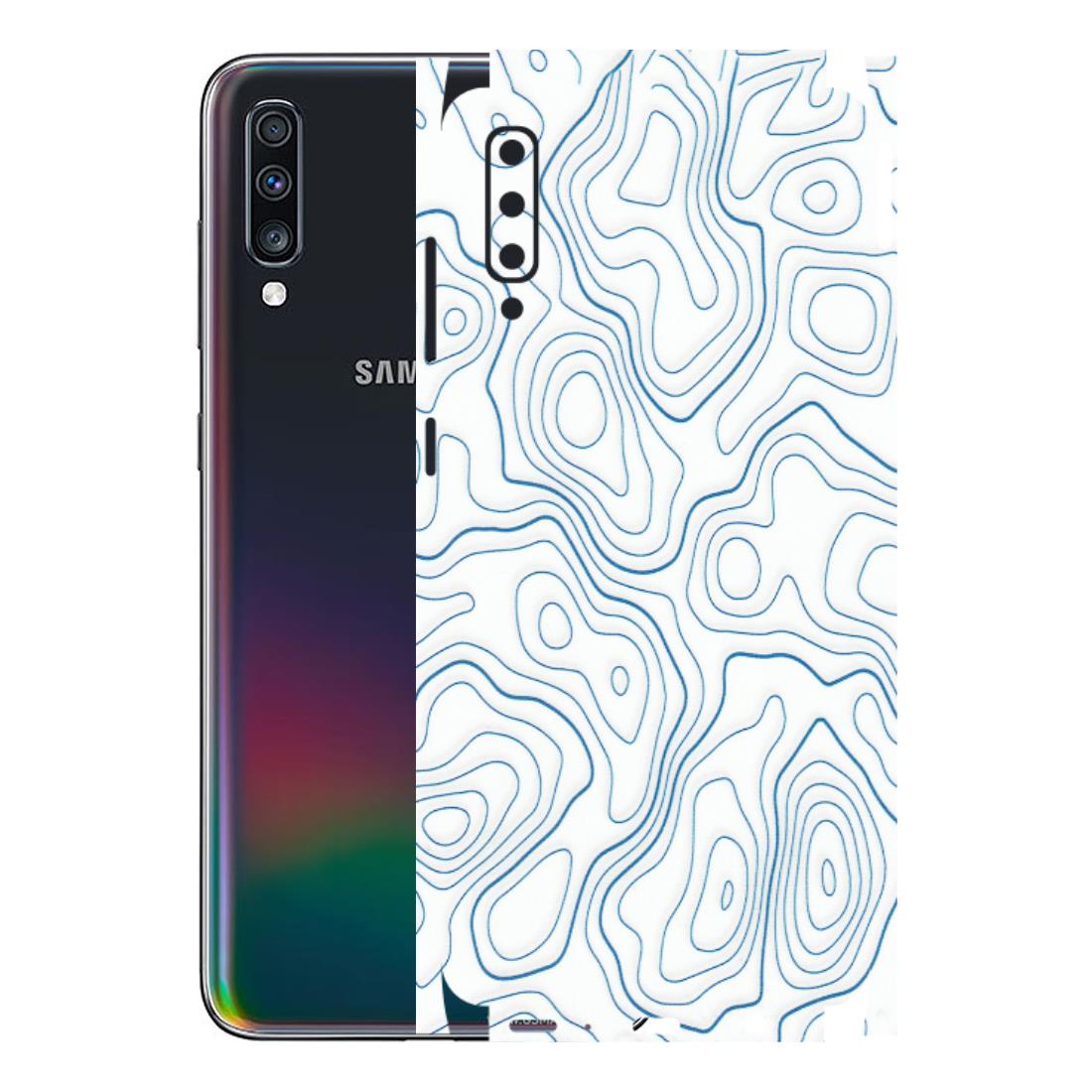 Samsung A/S Series Phone Skins (All Models) - Blue And White Swirls - Matte Finish (M-139) Samsung Galaxy A70