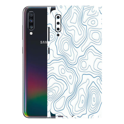 Samsung A/S Series Phone Skins (All Models) - Blue And White Swirls - Matte Finish (M-139) Samsung Galaxy A70