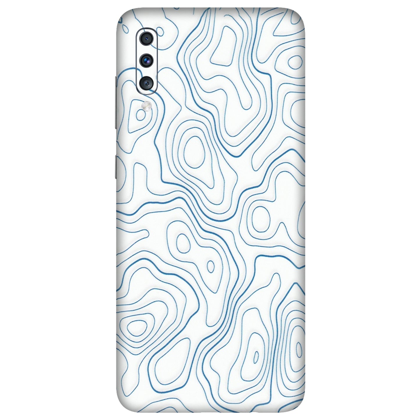 Samsung A/S Series Phone Skins (All Models) - Blue And White Swirls - Matte Finish (M-139) Samsung Galaxy A70