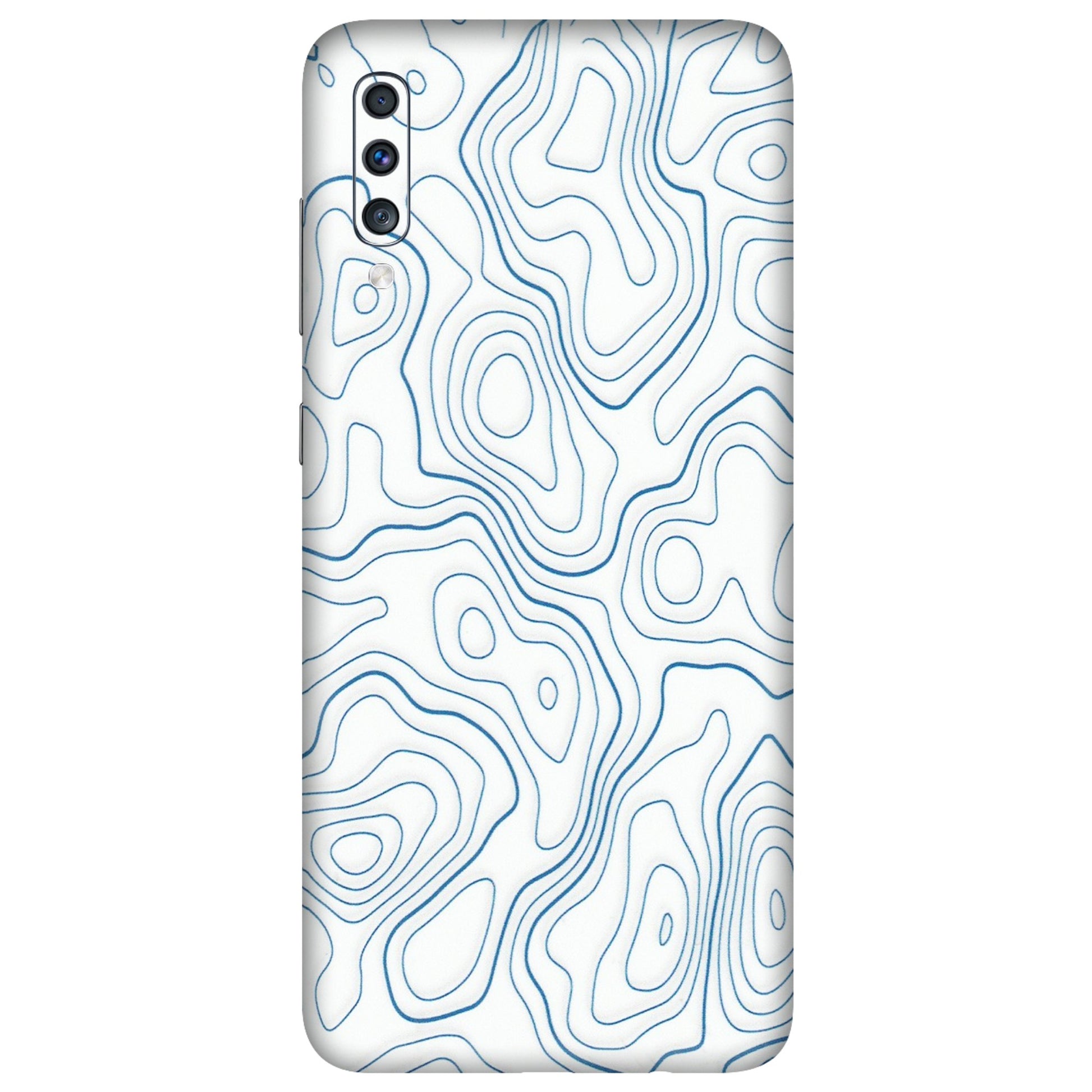 Samsung A/S Series Phone Skins (All Models) - Blue And White Swirls - Matte Finish (M-139) Samsung Galaxy A70