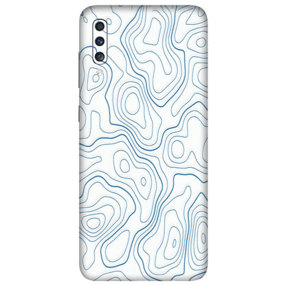 Samsung A/S Series Phone Skins (All Models) - Blue And White Swirls - Matte Finish (M-139) Samsung Galaxy A70