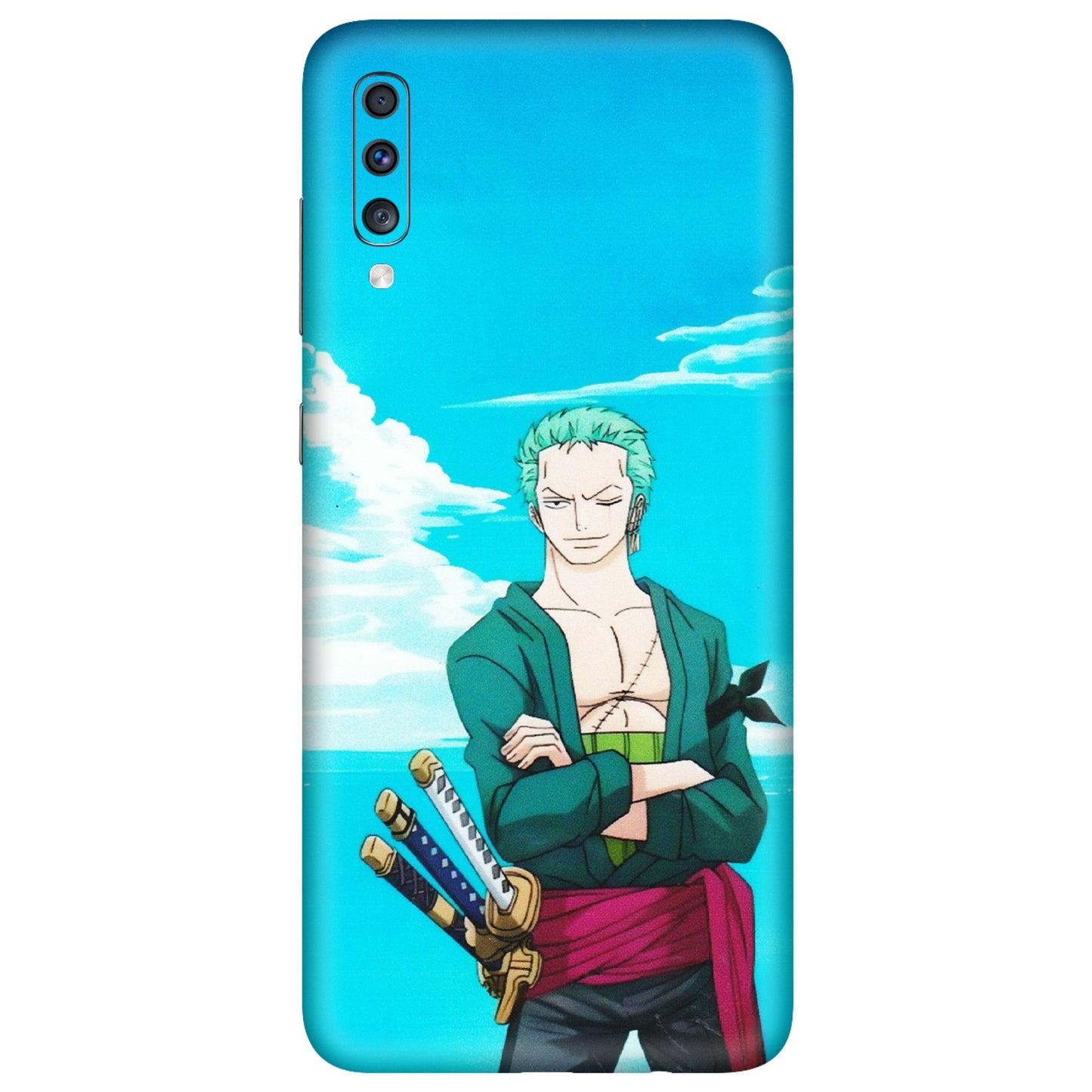 Samsung A/S Series Phone Skins (All Models) - Cool Swordman Zoro Anime - Matte Finish (M-143) Samsung Galaxy A70
