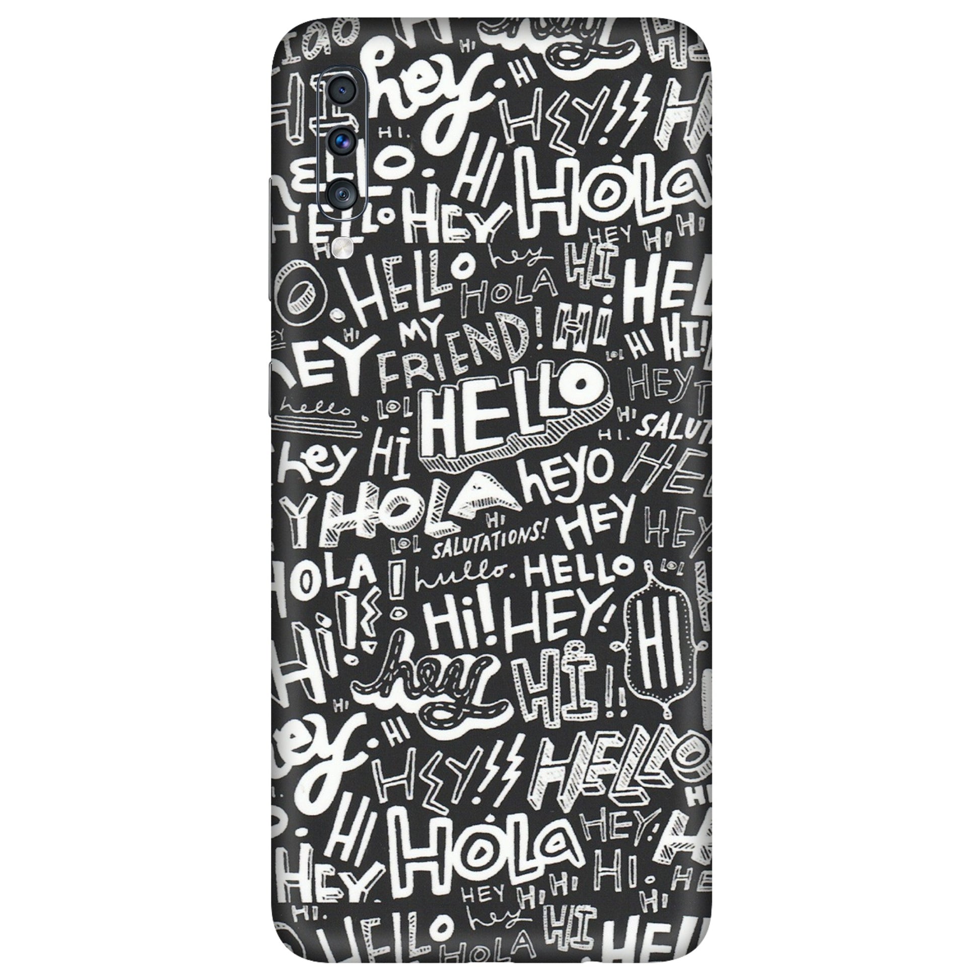 Samsung A/S Series Phone Skins (All Models) - Hi Hello Doodles - Matte Finish (M-25) Samsung Galaxy A70