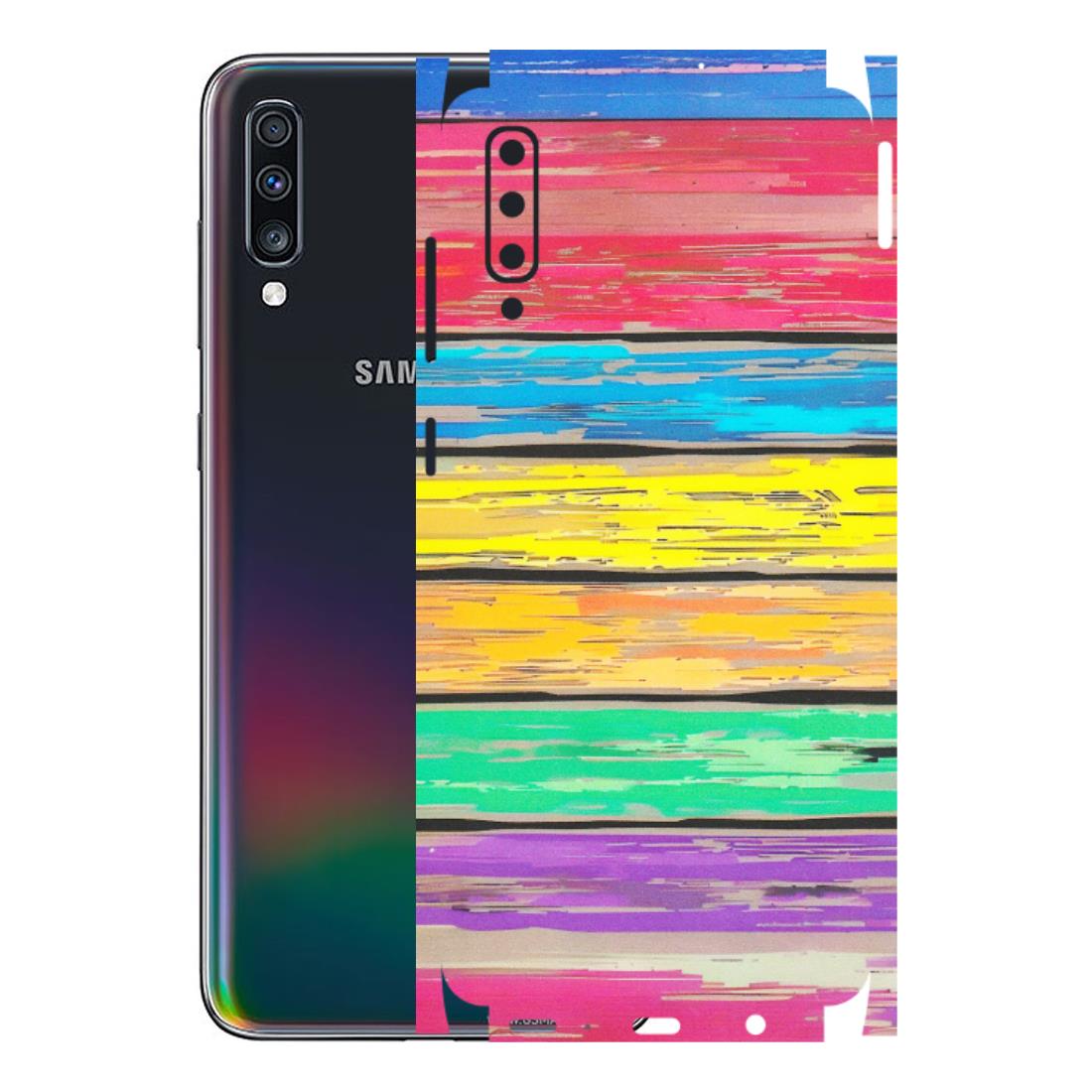 Samsung A/S Series Phone Skins (All Models) - Multi Colour Wooden Wall - Matte Finish (M-96) Samsung Galaxy A70