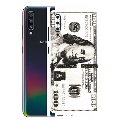 Samsung A/S Series Phone Skins (All Models) - 100 Dollar Currency - Transparent Finish (T-01) Samsung Galaxy A70