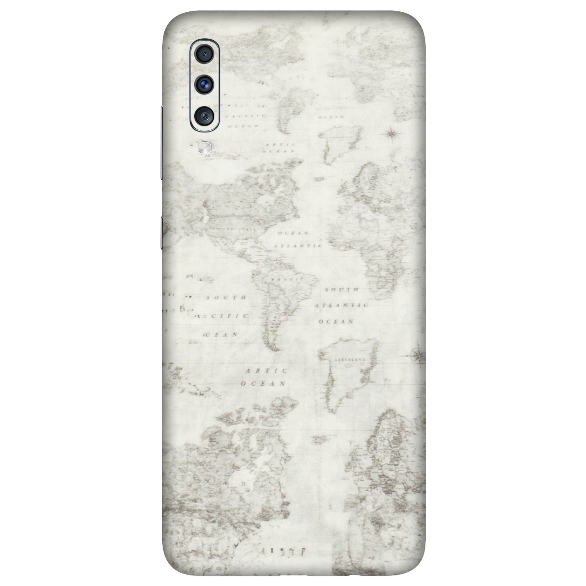 Samsung A/S Series Phone Skins (All Models) - World Travel Map - Transparent Finish (T-04) Samsung Galaxy A70