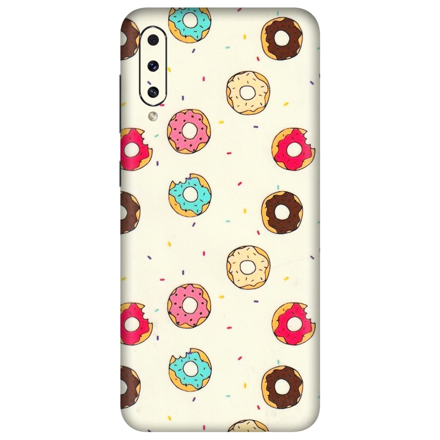 Samsung A/S Series Phone Skins (All Models) - Mini Donuts Doodle Art - 3D Embossed Finish (L-122) Samsung Galaxy A70s
