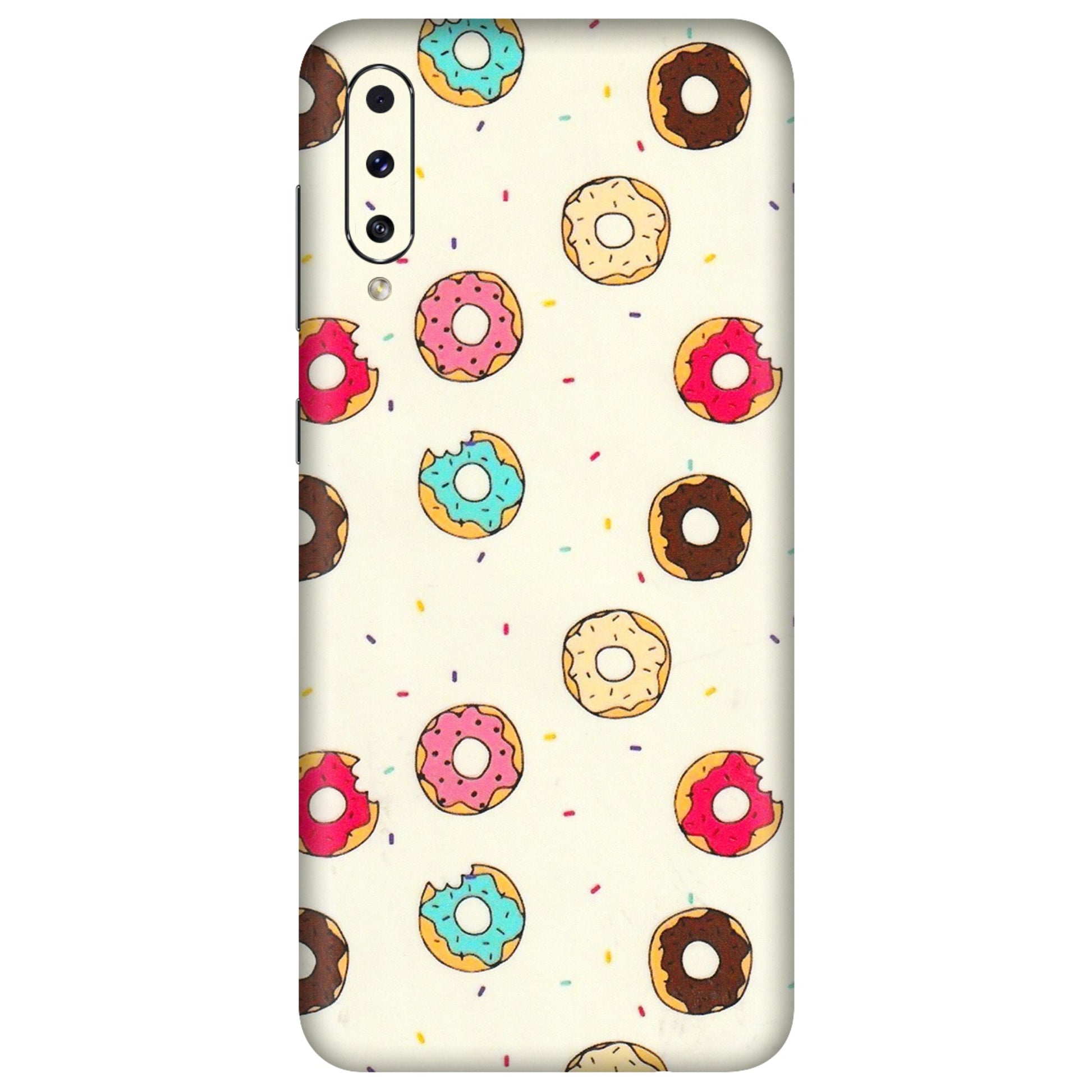 Samsung A/S Series Phone Skins (All Models) - Mini Donuts Doodle Art - 3D Embossed Finish (L-122) Samsung Galaxy A70s