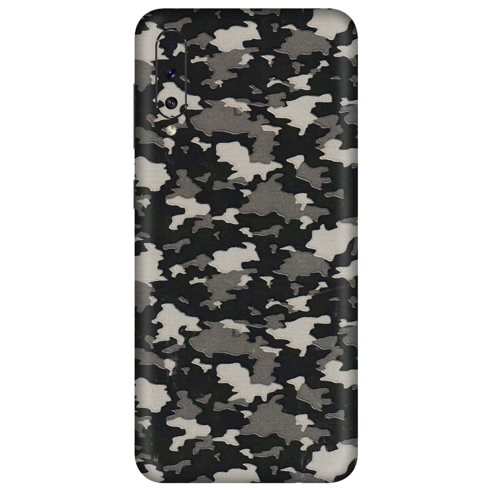 Samsung A/S Series Phone Skins (All Models) - Black/Grey Camoflaunge - 3D Embossed Finish (L-142) Samsung Galaxy A70s