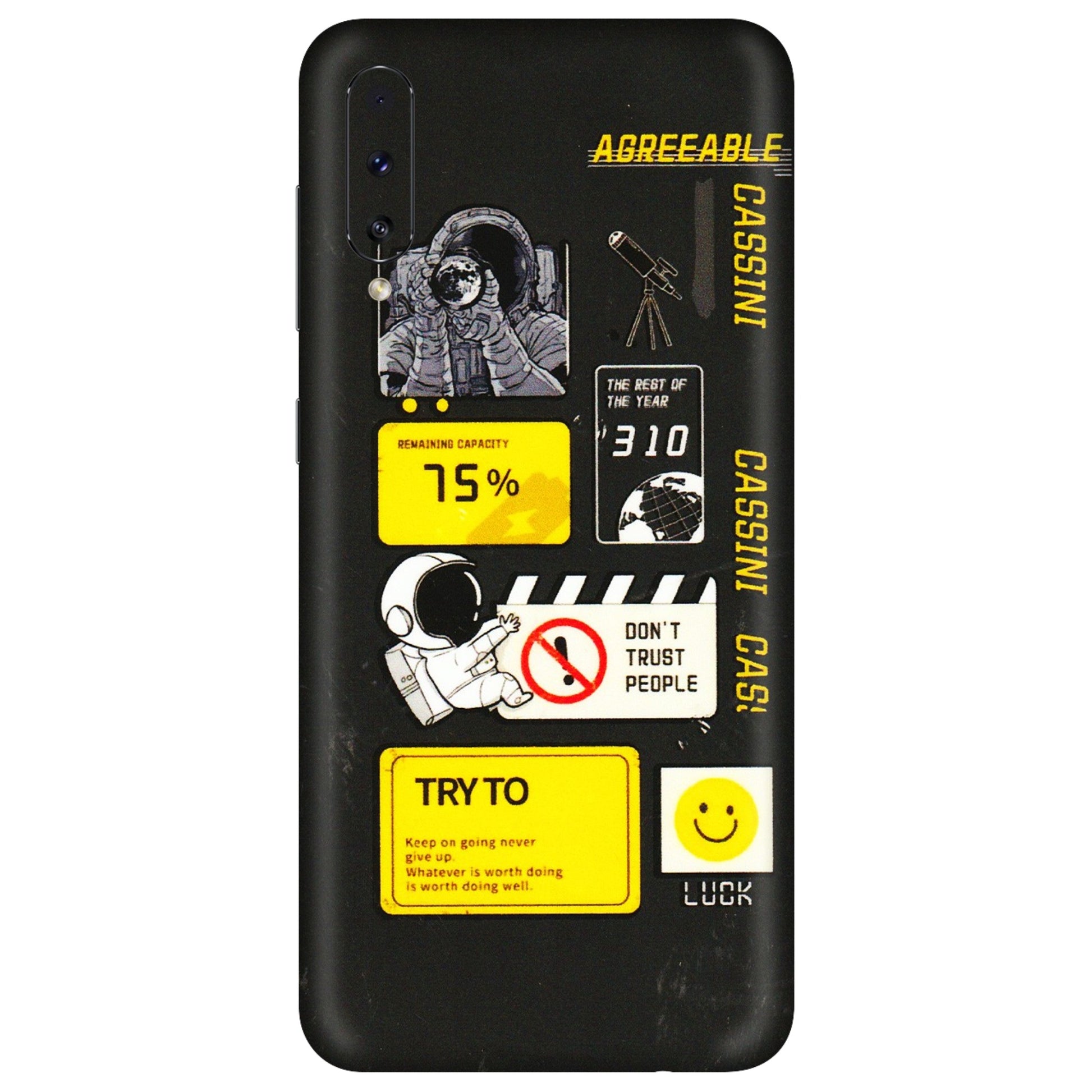 Samsung A/S Series Phone Skins (All Models) - Black Cassini - 3D Embossed Finish (L-161) Samsung Galaxy A70s