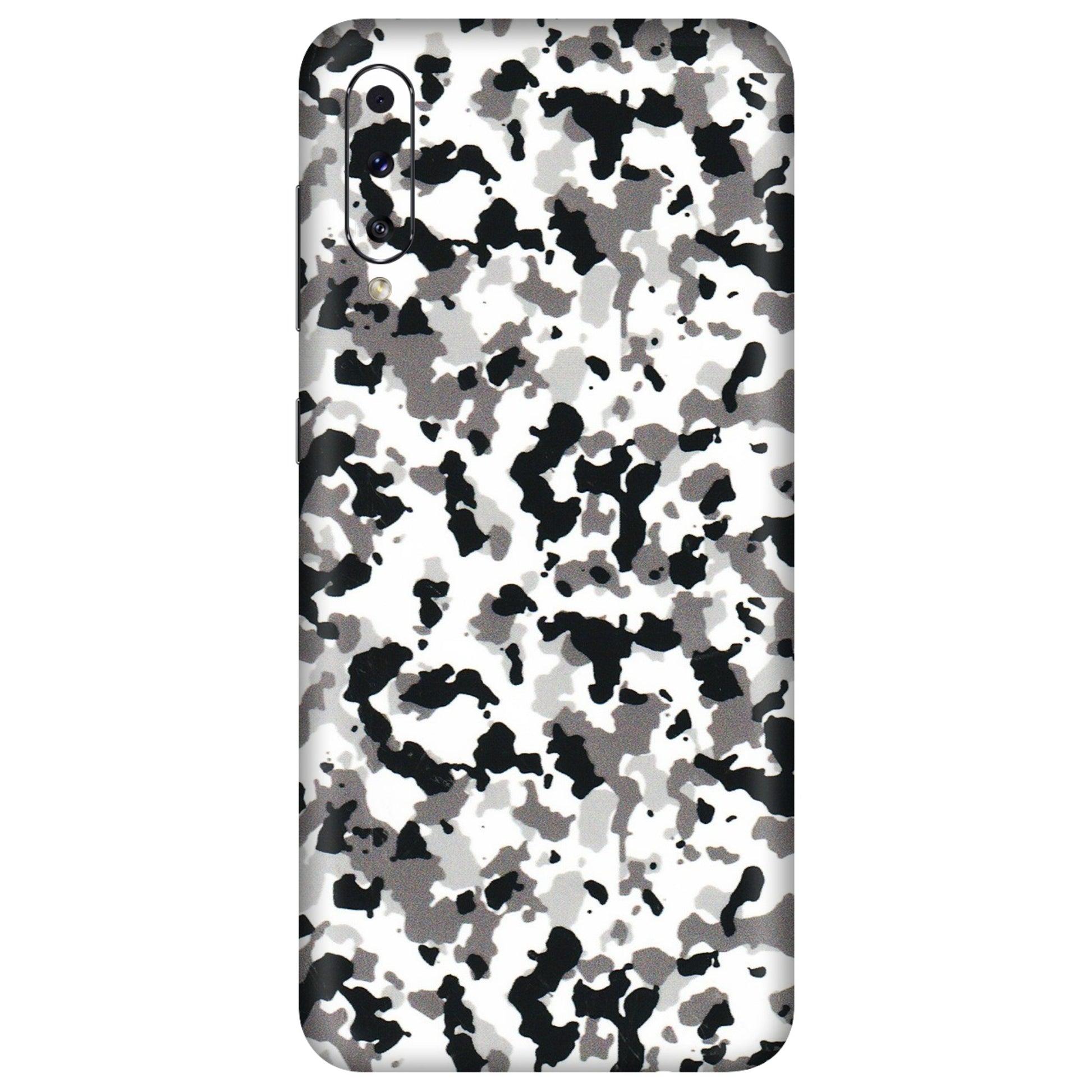 Samsung A/S Series Phone Skins (All Models) - White Black Camouflage - 3D Embossed Finish (L-18) Samsung Galaxy A70s