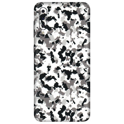 Samsung A/S Series Phone Skins (All Models) - White Black Camouflage - 3D Embossed Finish (L-18) Samsung Galaxy A70s