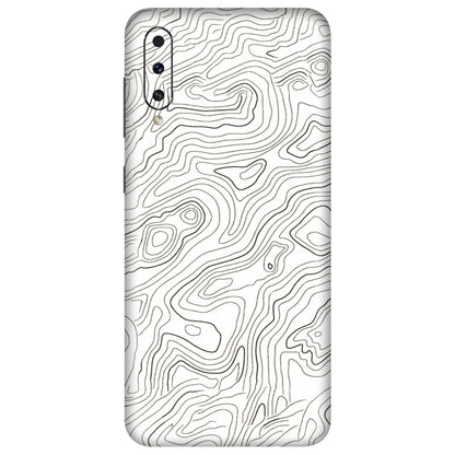 Samsung A/S Series Phone Skins (All Models) - White Black Swirls - 3D Embossed Finish (L-219) Samsung Galaxy A70s