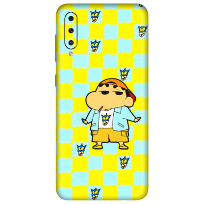 Samsung A/S Series Phone Skins (All Models) - Yellow Blue Shinchan Cute - 3D Embossed Finish (L-221) Samsung Galaxy A70s