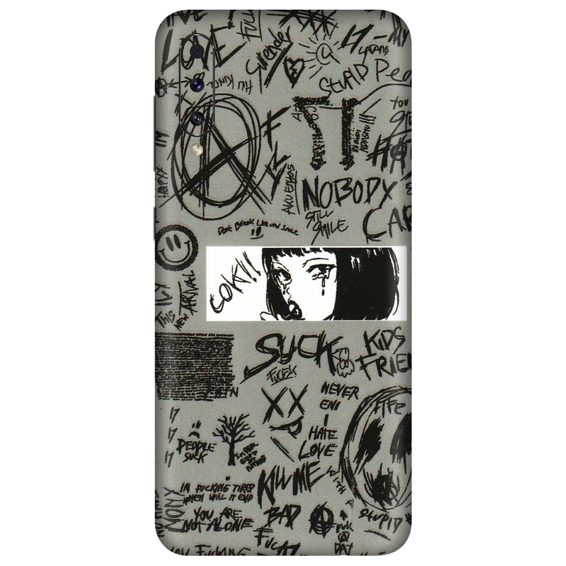 Samsung A/S Series Phone Skins (All Models) - Never Have Love Anime - 3D Embossed Finish (L-260) Samsung Galaxy A70s