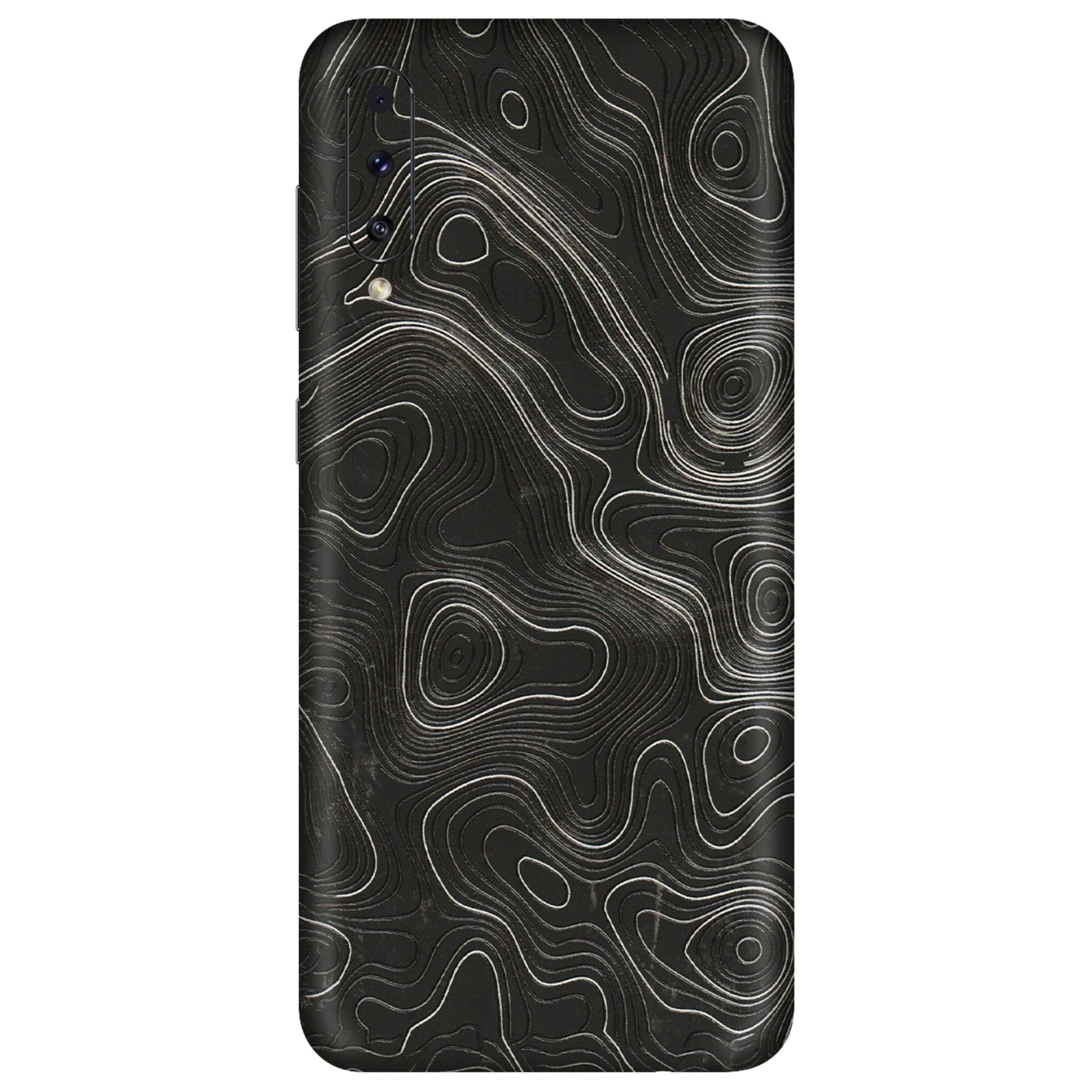Samsung A/S Series Phone Skins (All Models) - Abstract White Line Map - 3D Embossed Finish (L-269) Samsung Galaxy A70s