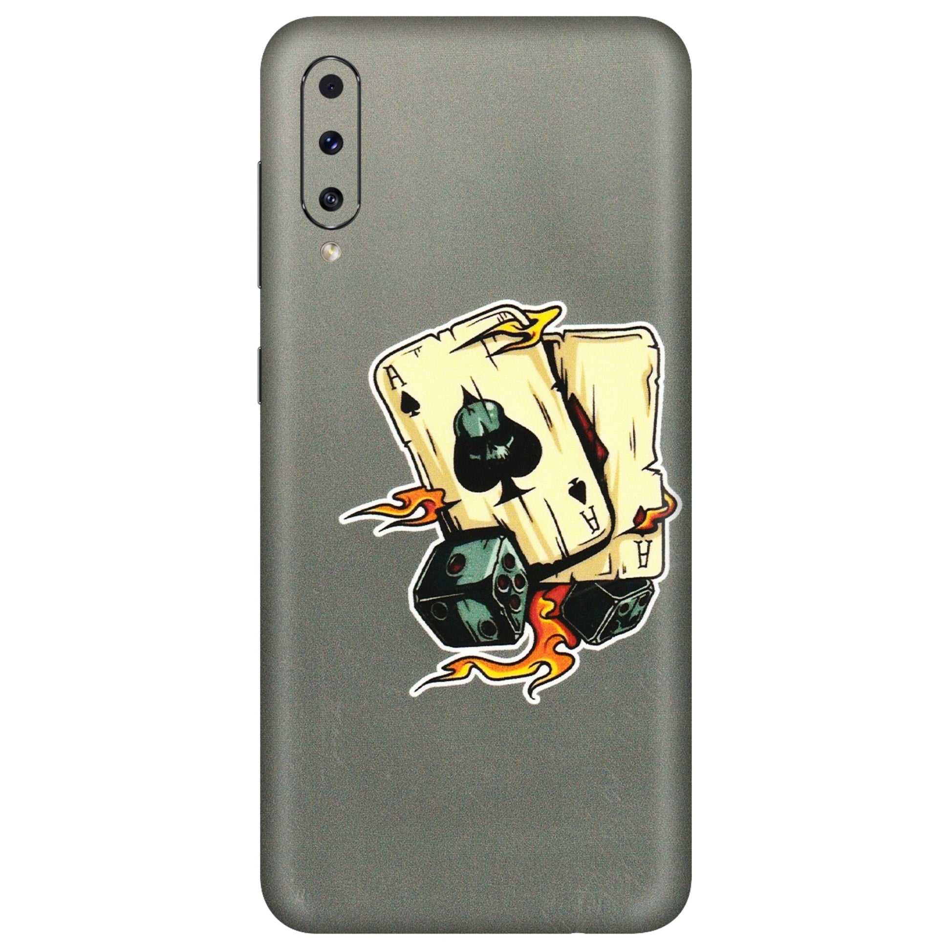 Samsung A/S Series Phone Skins (All Models) - Grey Cards Of Ace - 3D Embossed Finish (L-77) Samsung Galaxy A70s