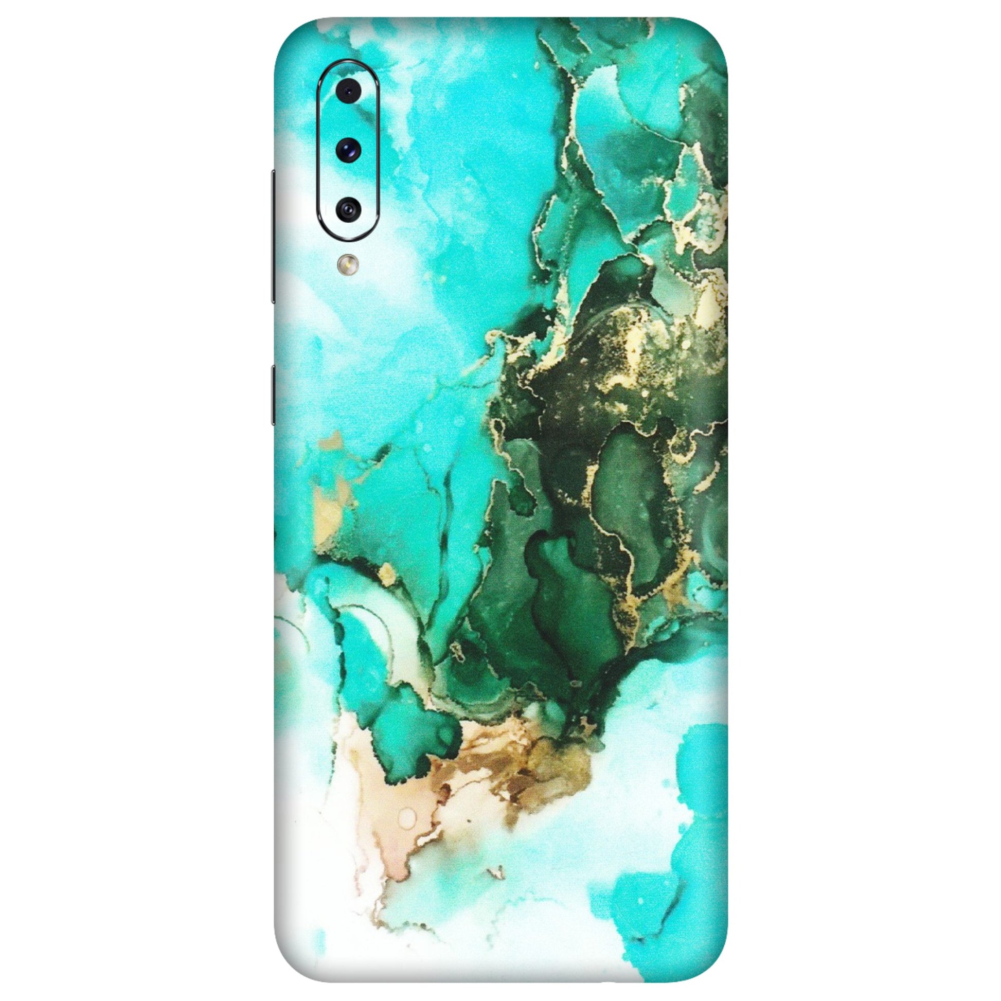 Samsung A/S Series Phone Skins (All Models) - The Blue Gold Marble - Matte Finish (M-124) Samsung Galaxy A70s