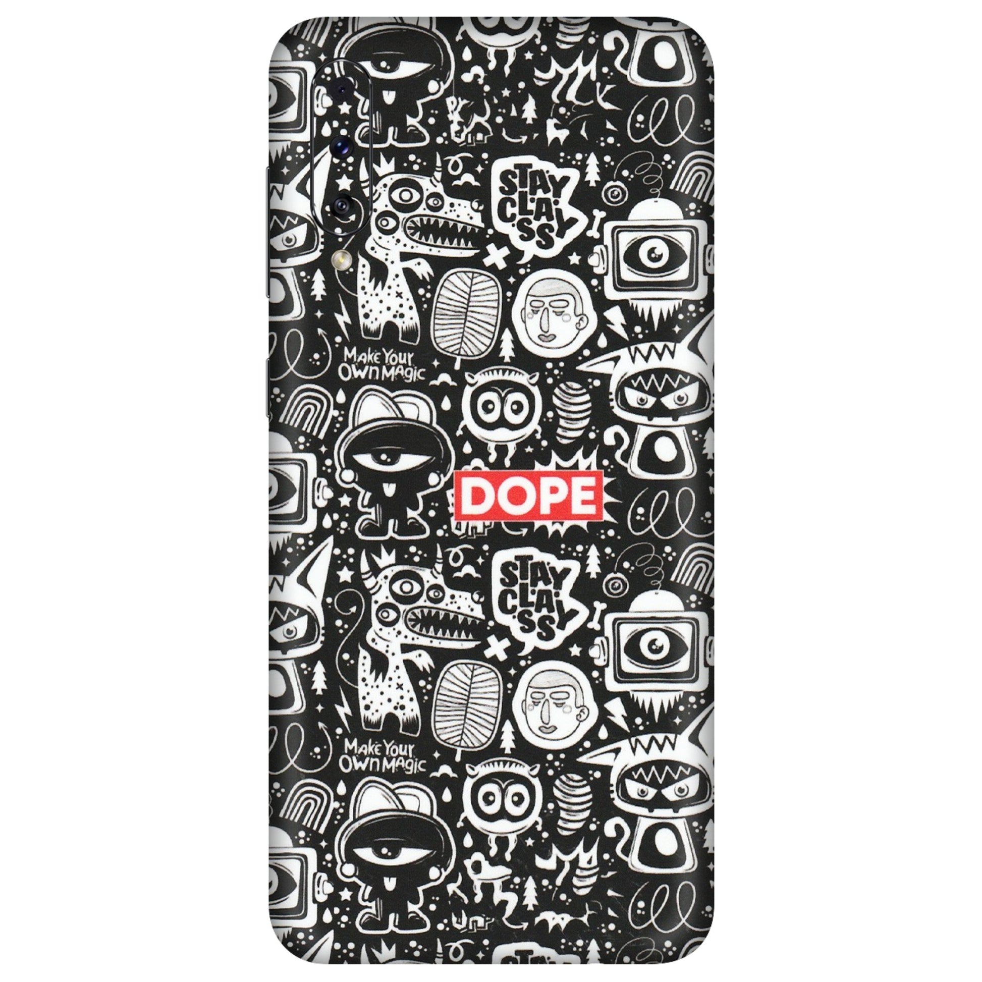 Samsung A/S Series Phone Skins (All Models) - Dope Stay Classy Black Doodles - Matte Finish (M-126) Samsung Galaxy A70s