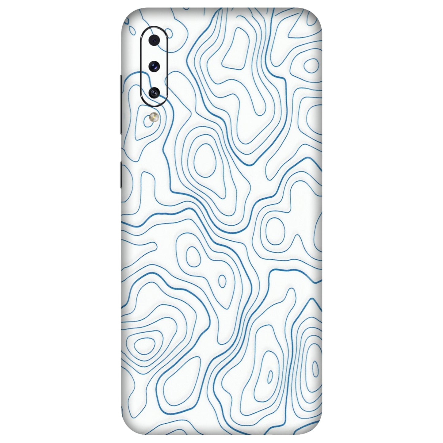 Samsung A/S Series Phone Skins (All Models) - Blue And White Swirls - Matte Finish (M-139) Samsung Galaxy A70s