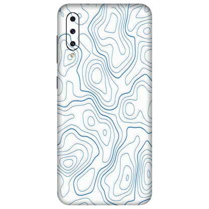 Samsung A/S Series Phone Skins (All Models) - Blue And White Swirls - Matte Finish (M-139) Samsung Galaxy A70s
