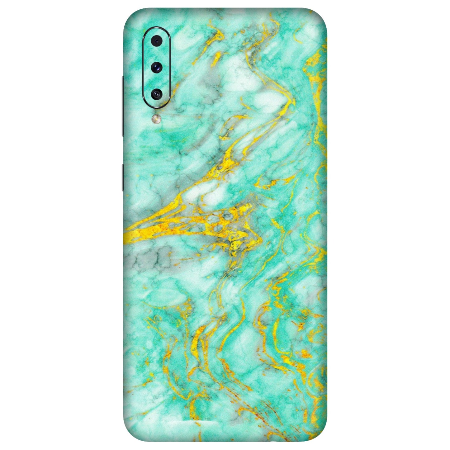 Samsung A/S Series Phone Skins (All Models) - Green And Gold Marble Feel - Matte Finish (M-16) Samsung Galaxy A70s