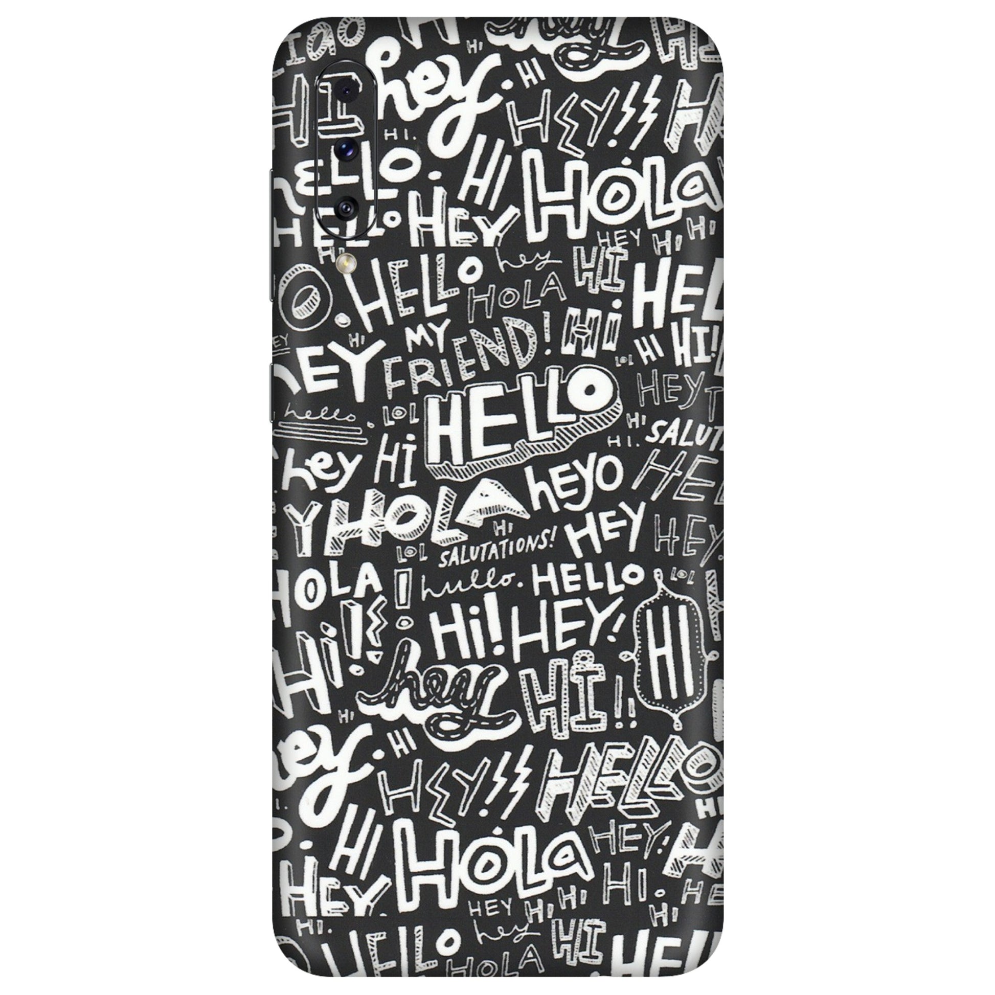 Samsung A/S Series Phone Skins (All Models) - Hi Hello Doodles - Matte Finish (M-25) Samsung Galaxy A70s