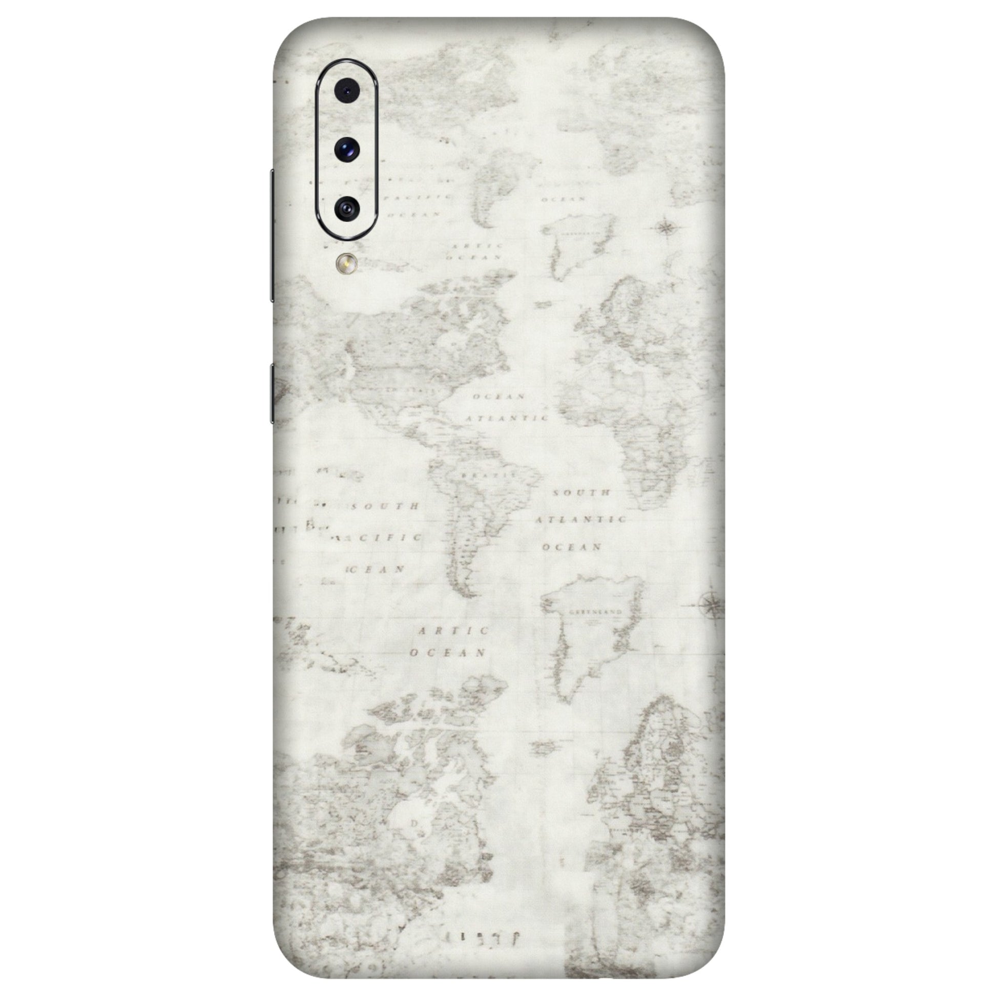 Samsung A/S Series Phone Skins (All Models) - World Travel Map - Transparent Finish (T-04) Samsung Galaxy A70s