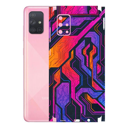 Samsung A/S Series Phone Skins (All Models) - Tech Circuits Futuristic - 3D Embossed Finish (L-07) Samsung Galaxy A71