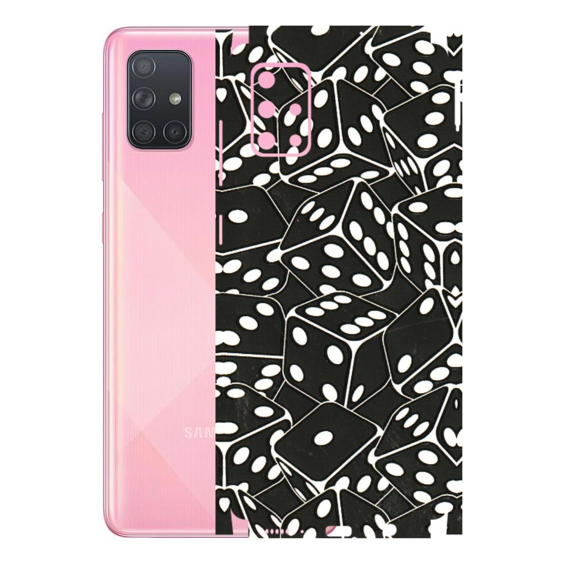 Samsung A/S Series Phone Skins (All Models) - Big Black Dices - 3D Embossed Finish (L-106) Samsung Galaxy A71