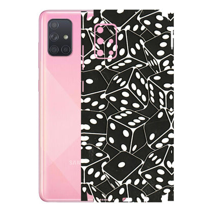 Samsung A/S Series Phone Skins (All Models) - Big Black Dices - 3D Embossed Finish (L-106) Samsung Galaxy A71