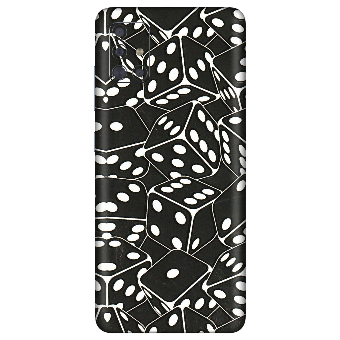 Samsung A/S Series Phone Skins (All Models) - Big Black Dices - 3D Embossed Finish (L-106) Samsung Galaxy A71