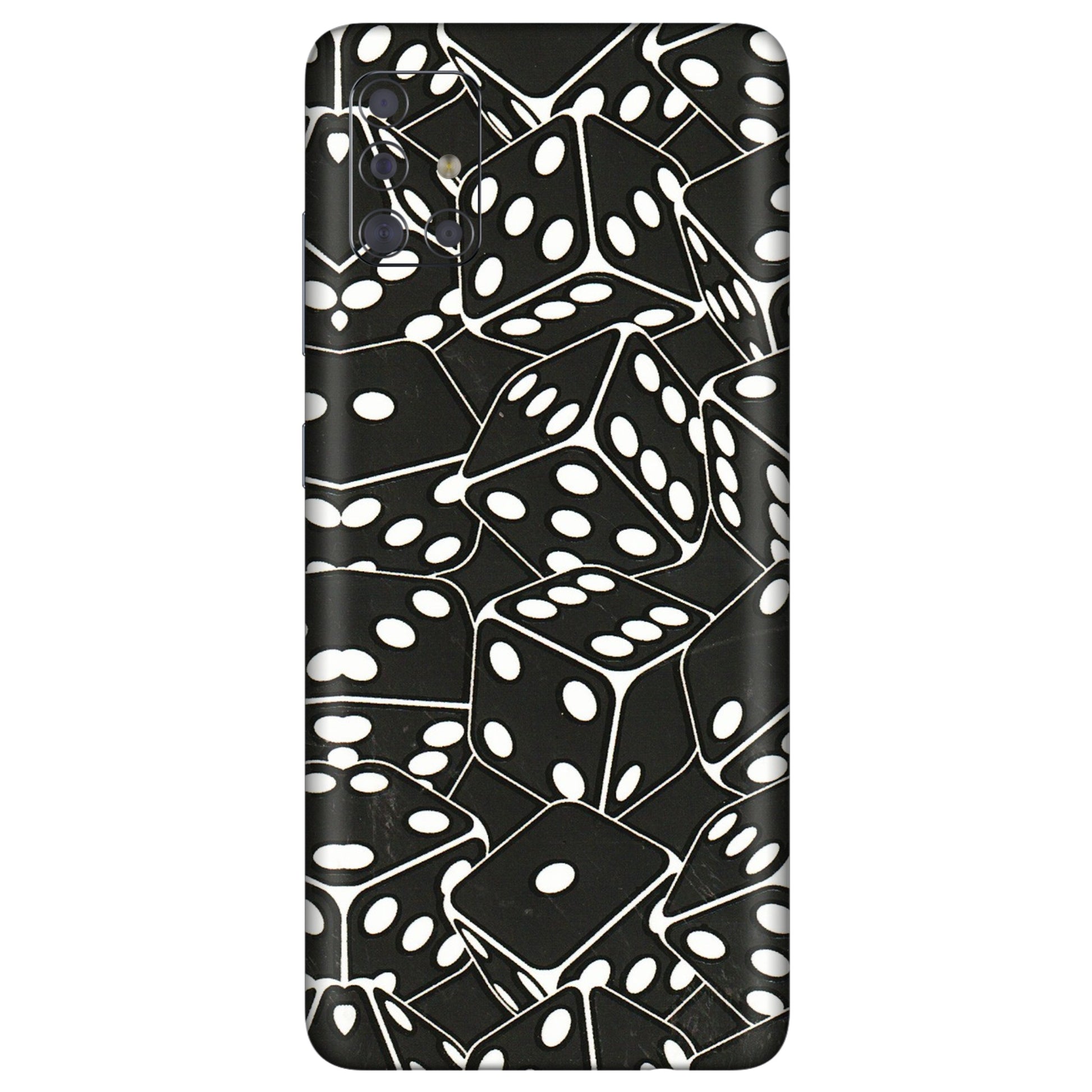 Samsung A/S Series Phone Skins (All Models) - Big Black Dices - 3D Embossed Finish (L-106) Samsung Galaxy A71