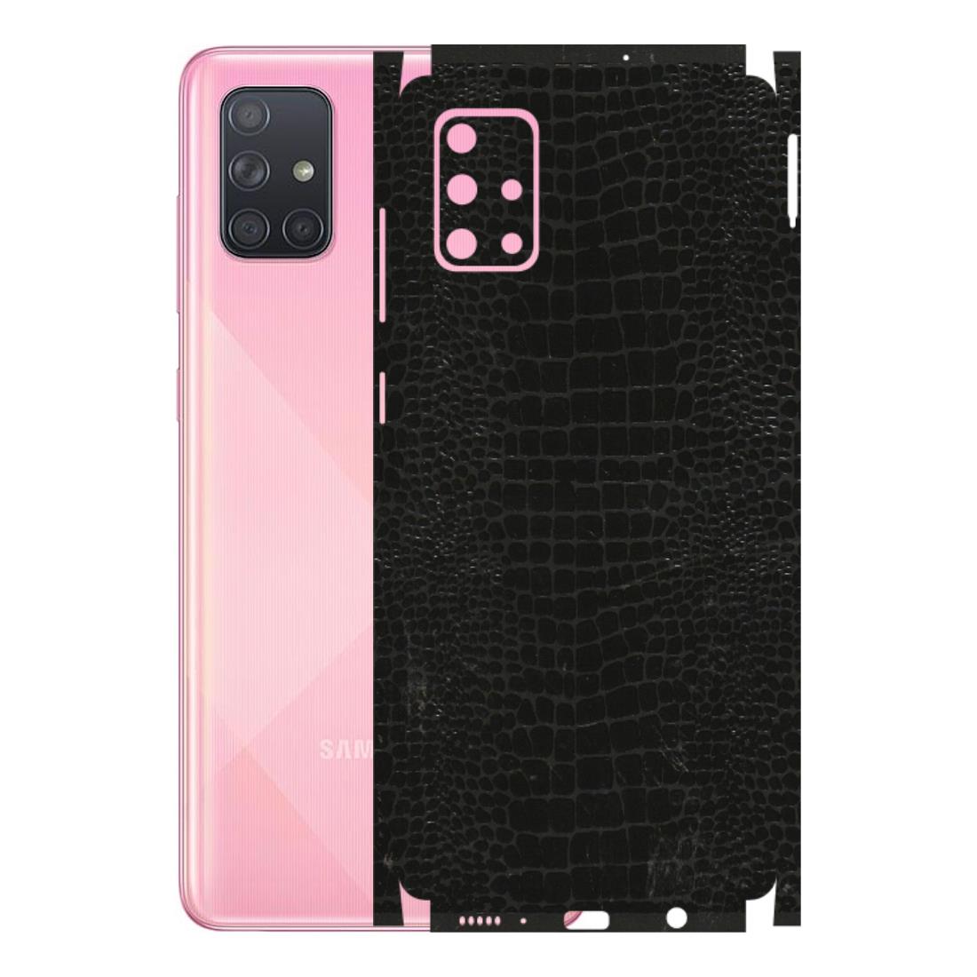 Samsung A/S Series Phone Skins (All Models) - Snake Leather Black - 3D Embossed Finish (L-107) Samsung Galaxy A71