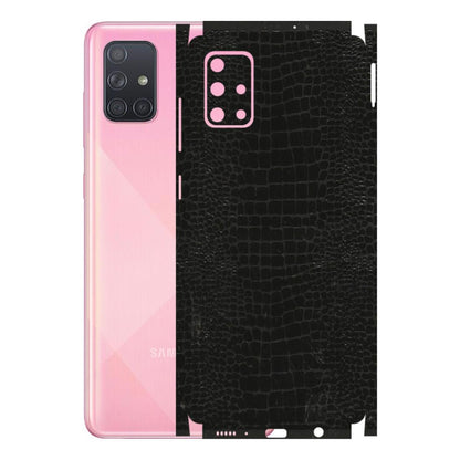 Samsung A/S Series Phone Skins (All Models) - Snake Leather Black - 3D Embossed Finish (L-107) Samsung Galaxy A71