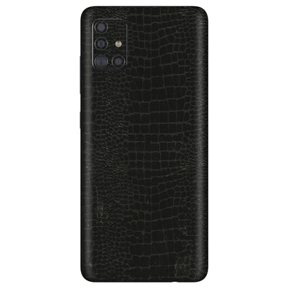 Samsung A/S Series Phone Skins (All Models) - Snake Leather Black - 3D Embossed Finish (L-107) Samsung Galaxy A71