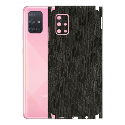 Samsung A/S Series Phone Skins (All Models) - Black Abstract Pattern - 3D Embossed Finish (L-117) Samsung Galaxy A71