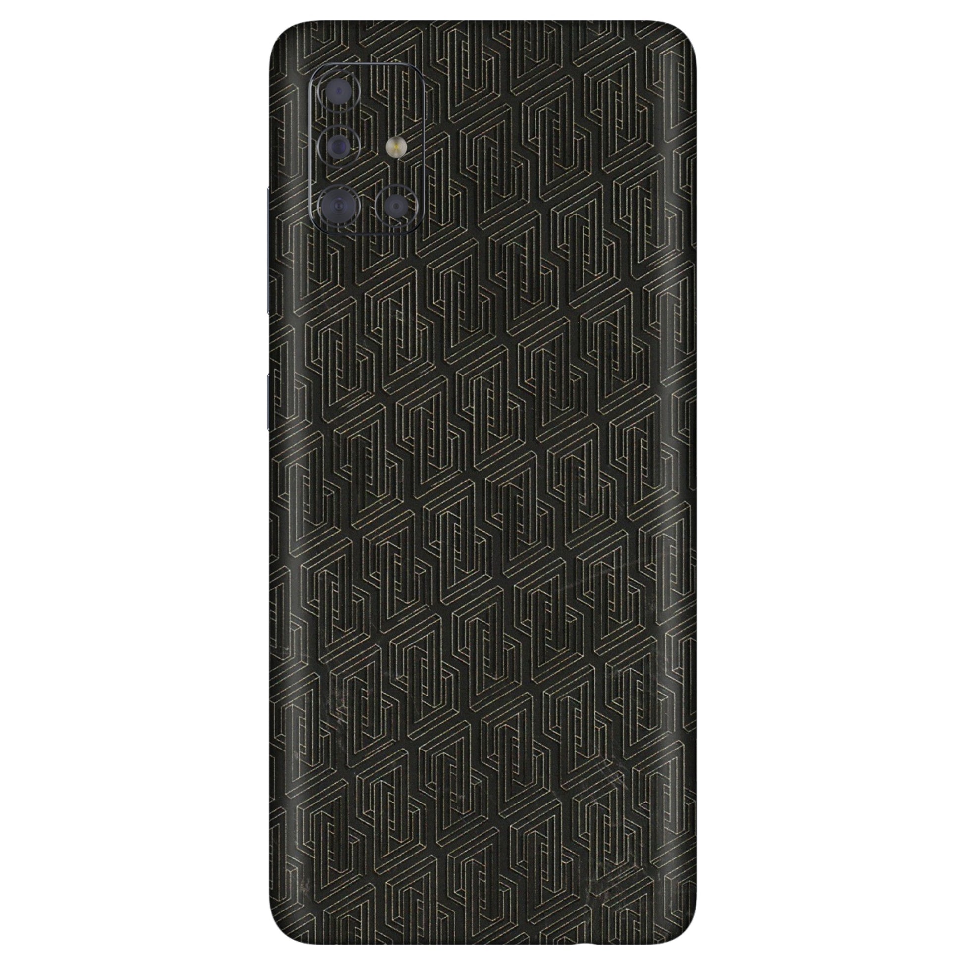 Samsung A/S Series Phone Skins (All Models) - Black Abstract Pattern - 3D Embossed Finish (L-117) Samsung Galaxy A71