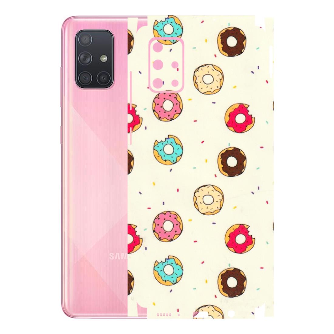 Samsung A/S Series Phone Skins (All Models) - Mini Donuts Doodle Art - 3D Embossed Finish (L-122) Samsung Galaxy A71