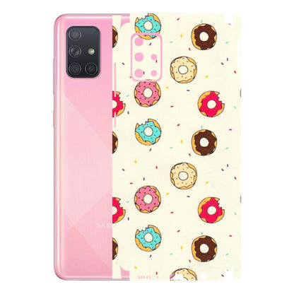 Samsung A/S Series Phone Skins (All Models) - Mini Donuts Doodle Art - 3D Embossed Finish (L-122) Samsung Galaxy A71