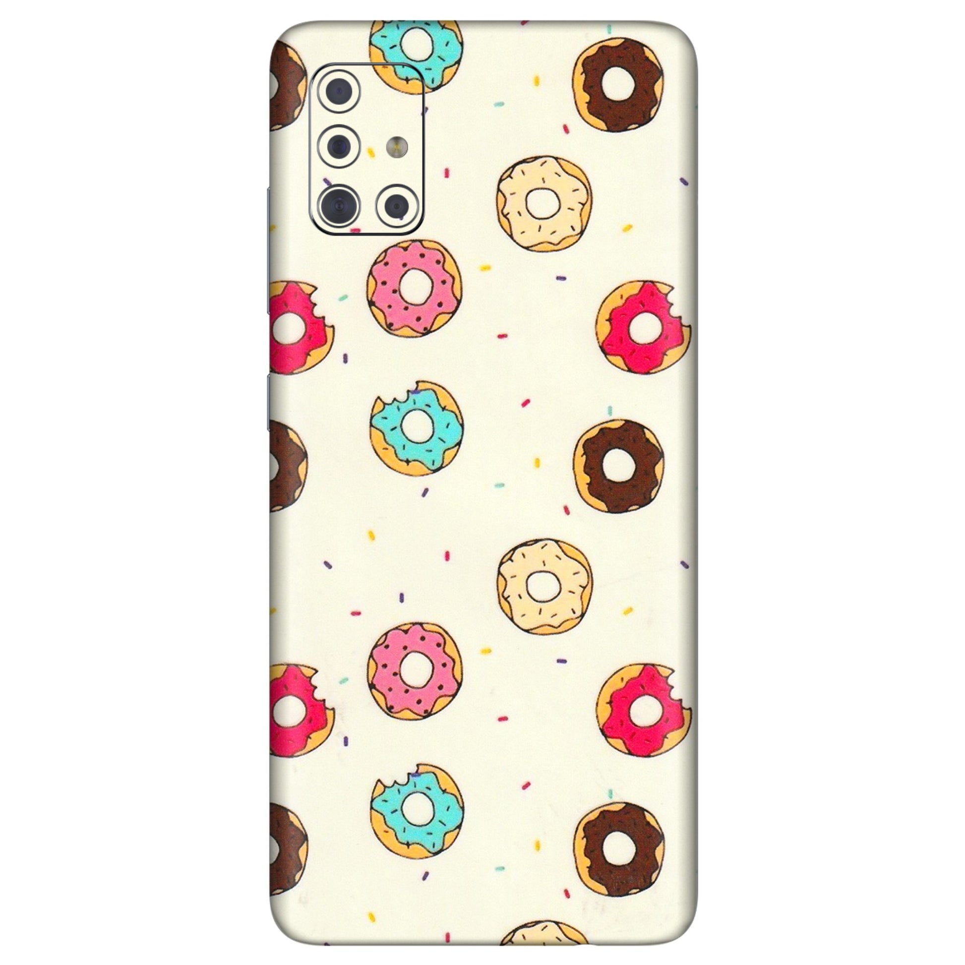 Samsung A/S Series Phone Skins (All Models) - Mini Donuts Doodle Art - 3D Embossed Finish (L-122) Samsung Galaxy A71