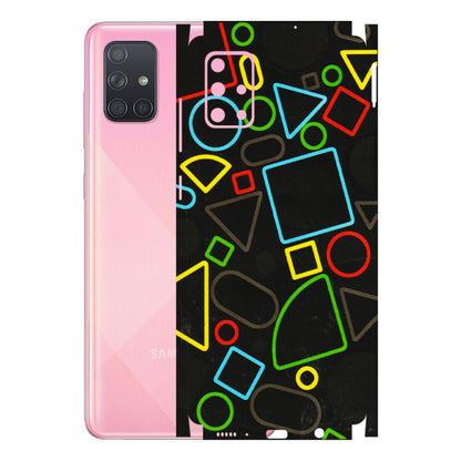 Samsung A/S Series Phone Skins (All Models) - Black Shapes - 3D Embossed Finish (L-131) Samsung Galaxy A71
