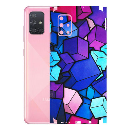 Samsung A/S Series Phone Skins (All Models) - Cube Doodle - 3D Embossed Finish (L-141) Samsung Galaxy A71
