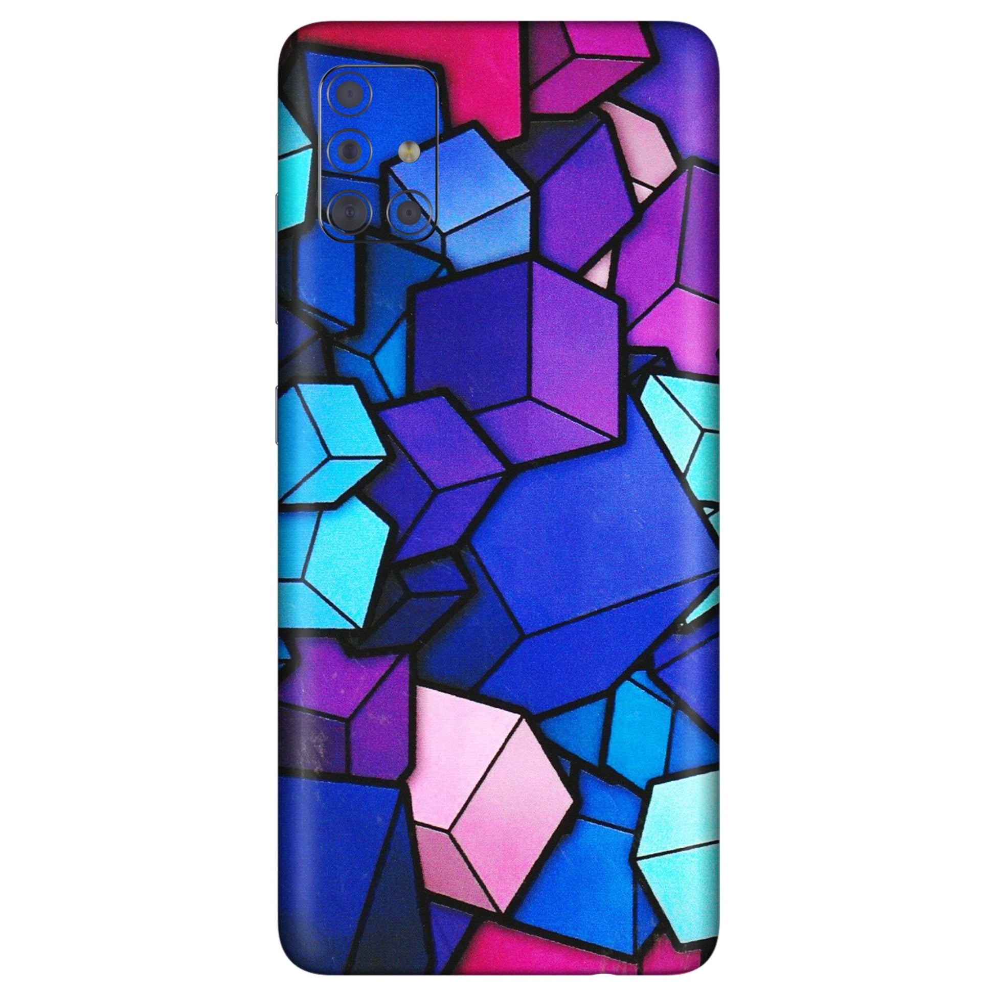 Samsung A/S Series Phone Skins (All Models) - Cube Doodle - 3D Embossed Finish (L-141) Samsung Galaxy A71