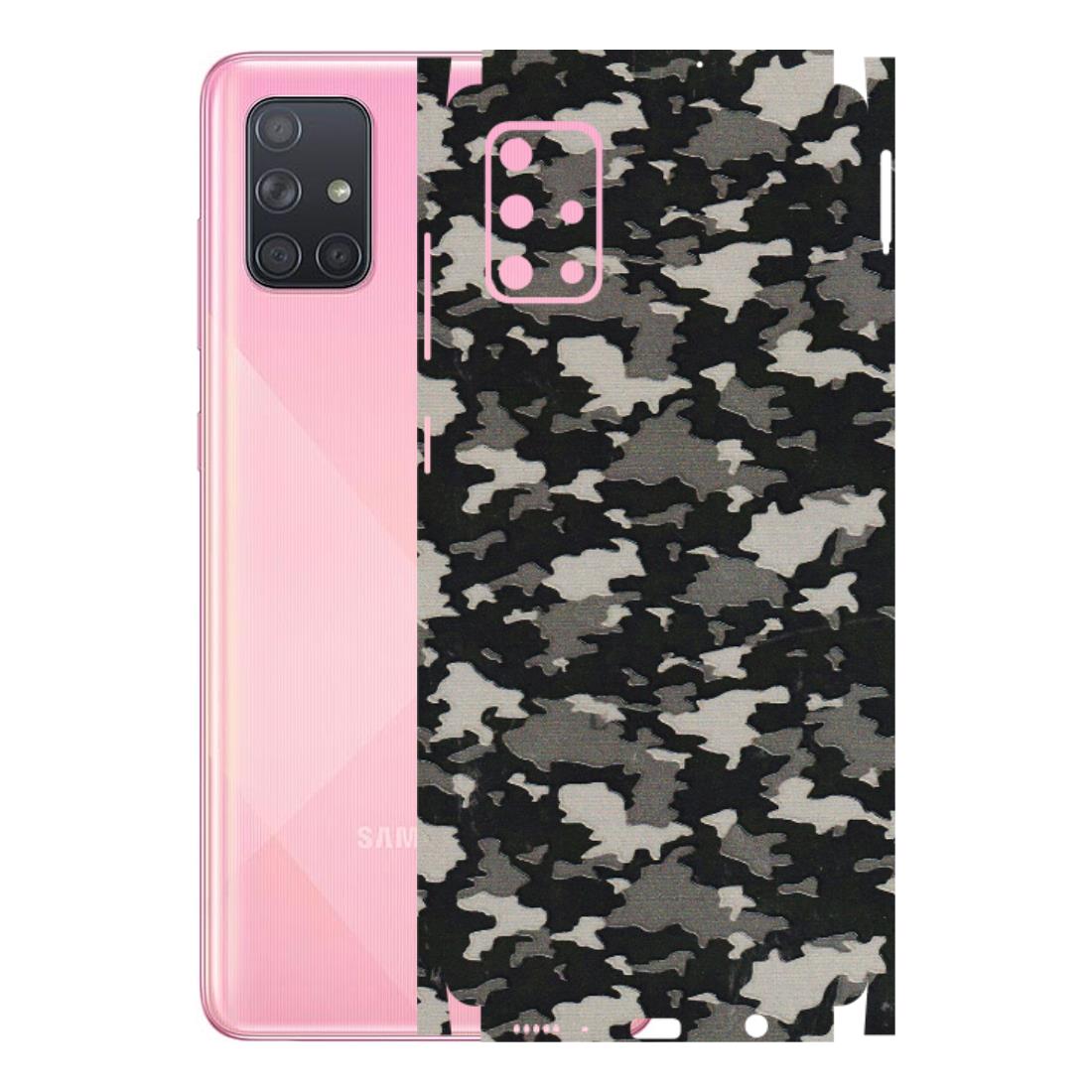 Samsung A/S Series Phone Skins (All Models) - Black/Grey Camoflaunge - 3D Embossed Finish (L-142) Samsung Galaxy A71