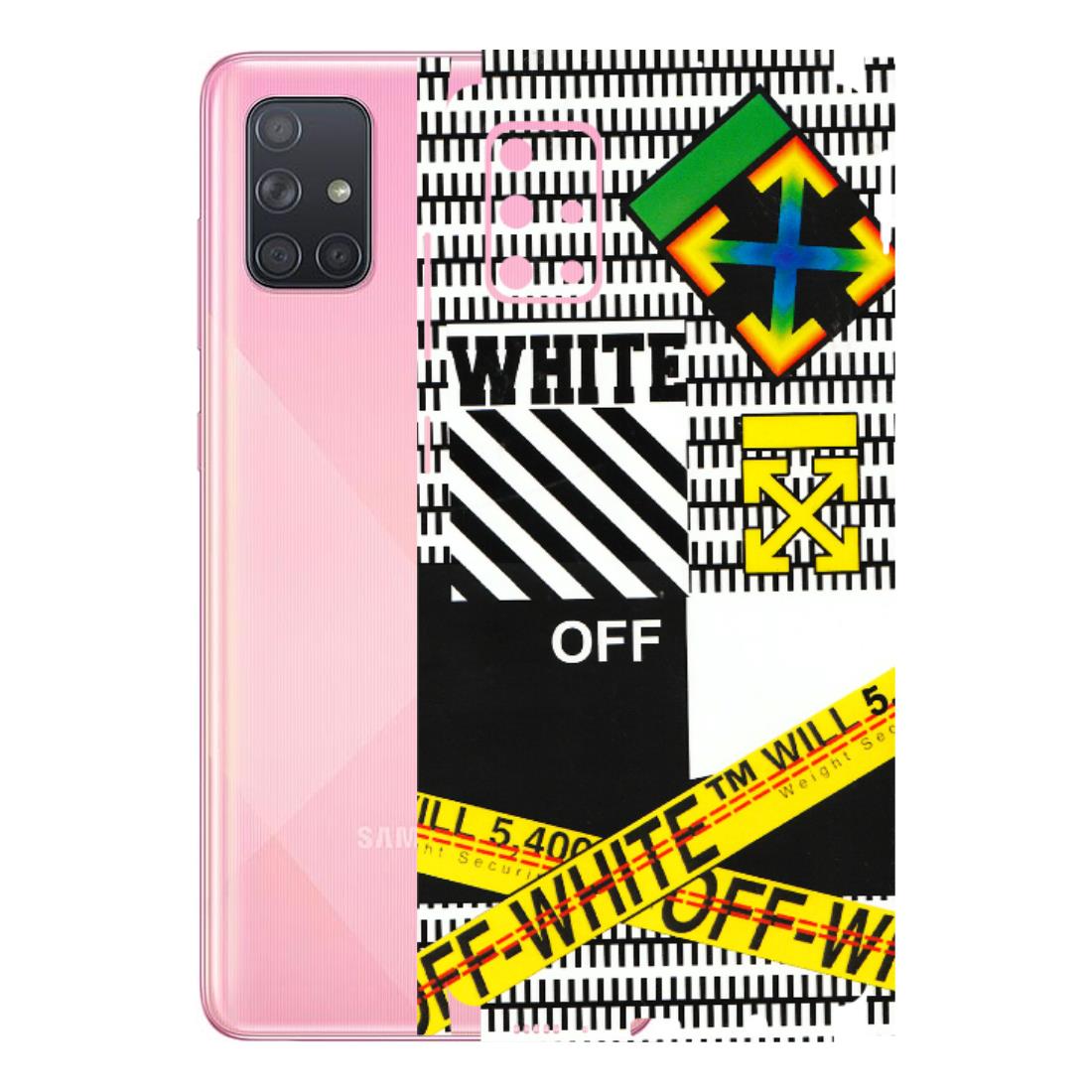 Samsung A/S Series Phone Skins (All Models) - White Off Abstract - 3D Embossed Finish (L-172) Samsung Galaxy A71