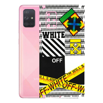 Samsung A/S Series Phone Skins (All Models) - White Off Abstract - 3D Embossed Finish (L-172) Samsung Galaxy A71