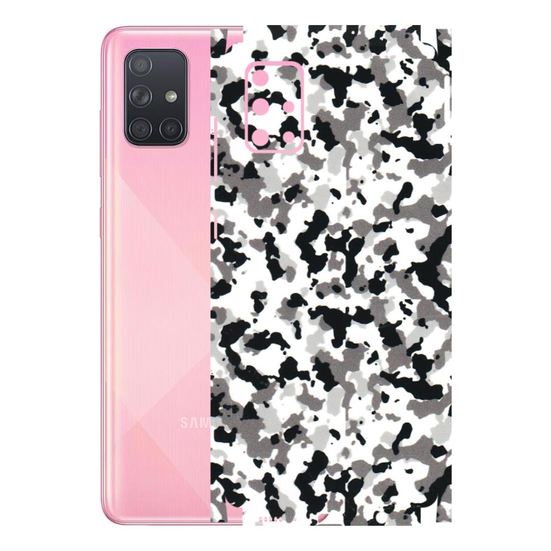 Samsung A/S Series Phone Skins (All Models) - White Black Camouflage - 3D Embossed Finish (L-18) Samsung Galaxy A71