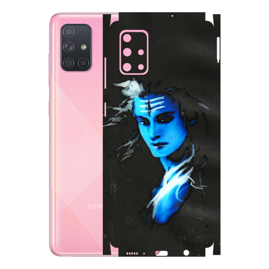 Samsung A/S Series Phone Skins (All Models) - Har Har Mahadev Blue/Black - 3D Embossed Finish (L-185) Samsung Galaxy A71